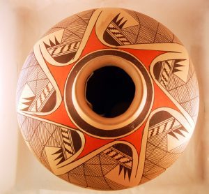 Large Hopi Jar featuring a migration pattern by Clinton Polacca