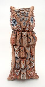 Jemez Owl storyteller with sixteen babies by Emily Fragua Tsosie