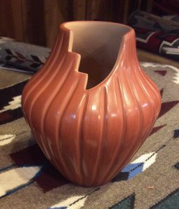 Jemez step rim vase by Pauline Romero