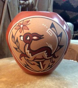 Jemez deer jar by Pauline Romero