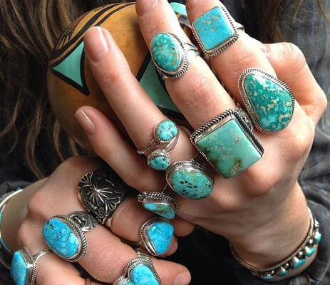 stacking turquoise rings