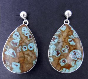 Navajo Boulder Turquoise and sterling silver earrings