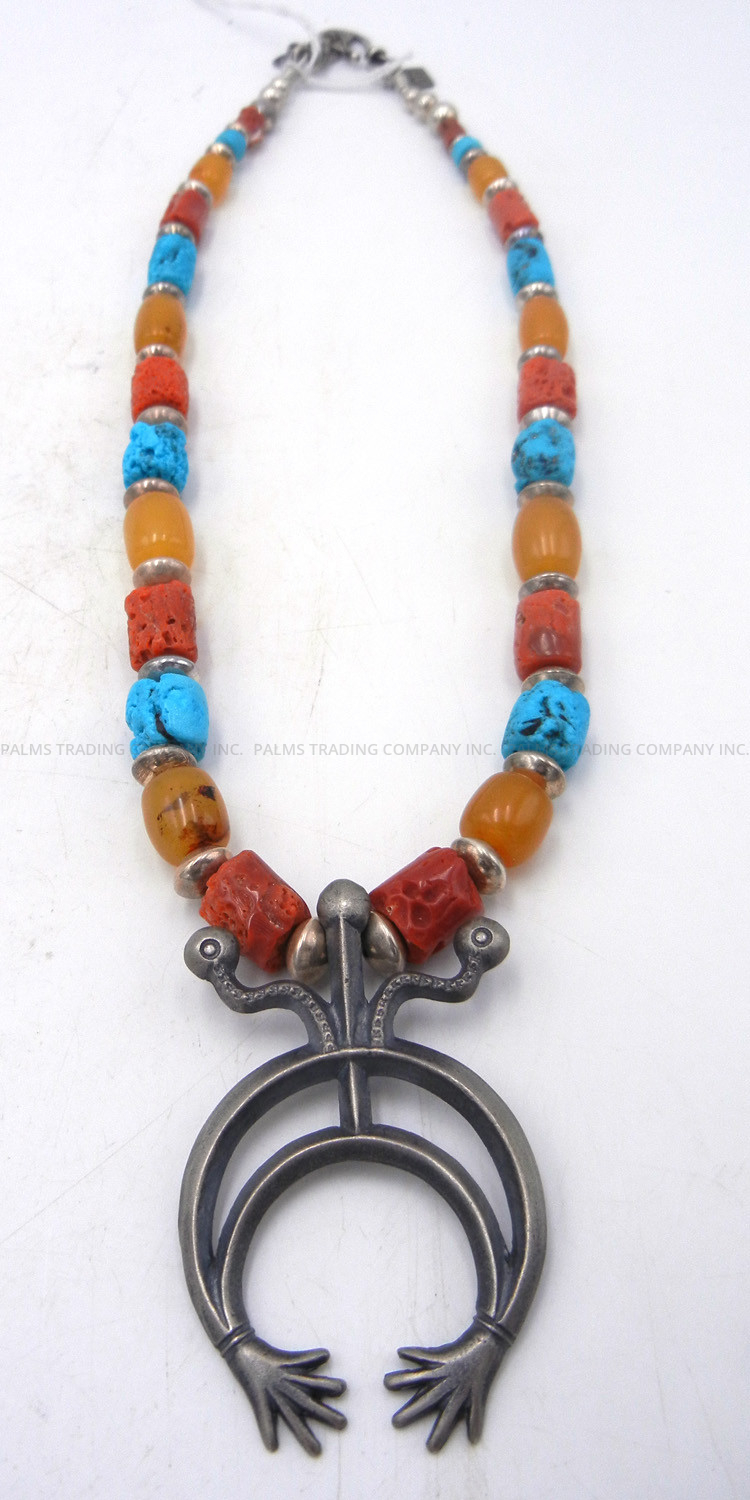 Details about   Navajo Turquoise and Coral 925 Sterling Silver Pendant with Ball Chain Necklace 