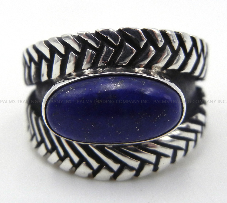 Navajo Lapis and Sterling Silver Ring 