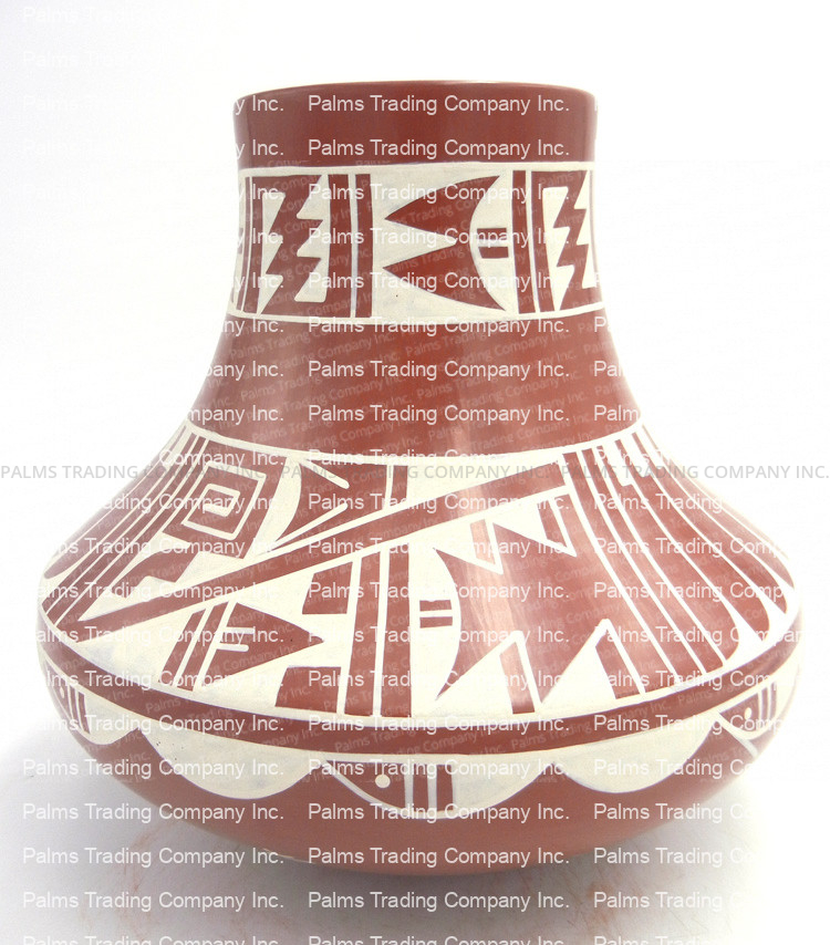 San Ildefonso White on Red Vase by Erik Fender