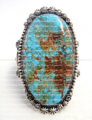 Navajo large Royston turquoise and sterling silver cuff bracelet by Will Denetdale