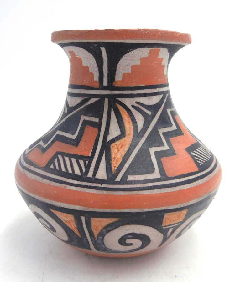 Santo Domingo handmade and hand painted polychrome vase by Robert Tenorio