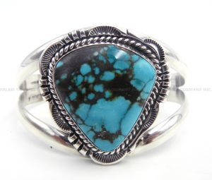 Navajo Kingman turquoise and sterling silver cuff bracelet by Will Denetdale