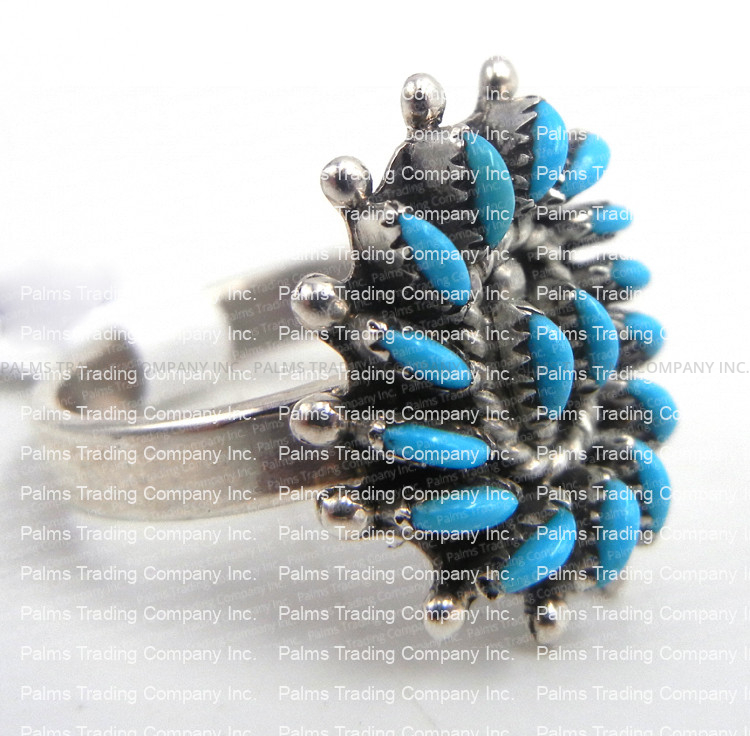 Small Zuni Turquoise Needlepoint and Sterling Silver Ring - Palms Trading  Company