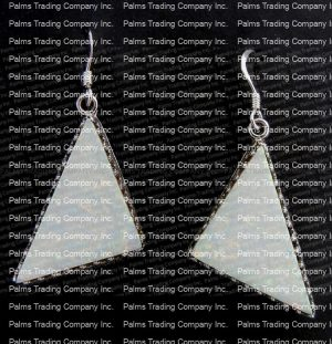 Navajo white lab opal and sterling silver triangle dangle earrings