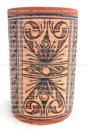 Zuni handmade and hand painted multi-design cylinder by Tonia Fontenelle