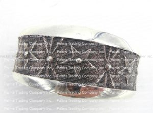 Navajo sterling silver tufa cast star and starburst pattern cuff bracelet by Anthony Bowman