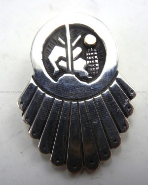 Santo Domingo sterling silver and 14k gold overlay pendant by Joseph Coriz
