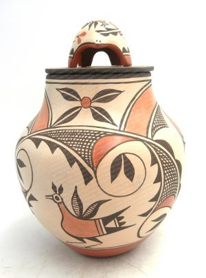 Zia handmade and hand painted Zia bird jar by Elizabeth Medina