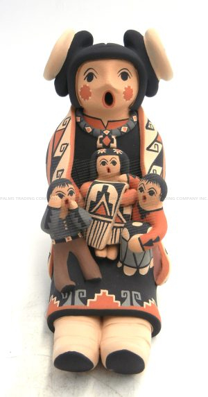 Jemez handmade seated storyteller with three children by Linda Lucero Fragua