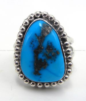 Navajo Kingman turquoise and sterling silver ring