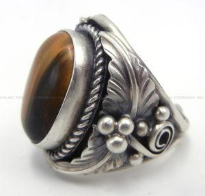 Navajo Large Tiger Eye and Sterling Silver Ring