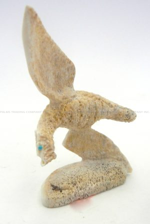 Zuni deer antler carved stone flying dragon fetish by Scott Garnett
