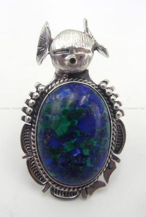 Navajo azurite and sterling silver maiden ring by Bennie Ration