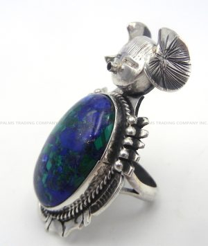 Navajo Bennie Ration Sterling Silver and Azurite Maiden Ring
