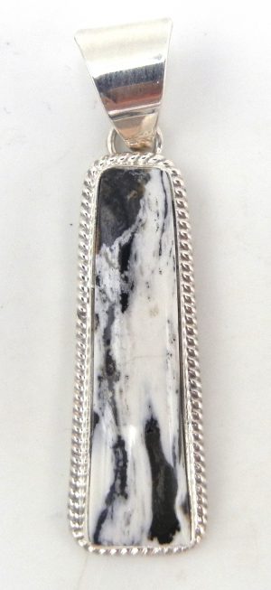 Navajo White Buffalo and sterling silver pendant