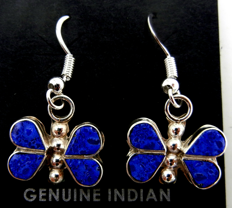Zuni Indian Jewelry Sterling Silver Multistone Inlay Heart Post Earrings by Nii 