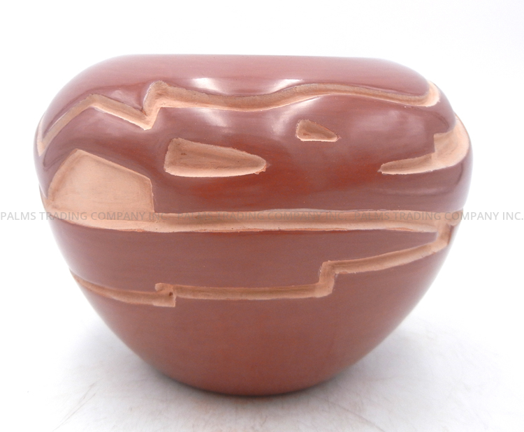 Santa Clara handmade carved and polished avanyu bowl by Vickie Martinez