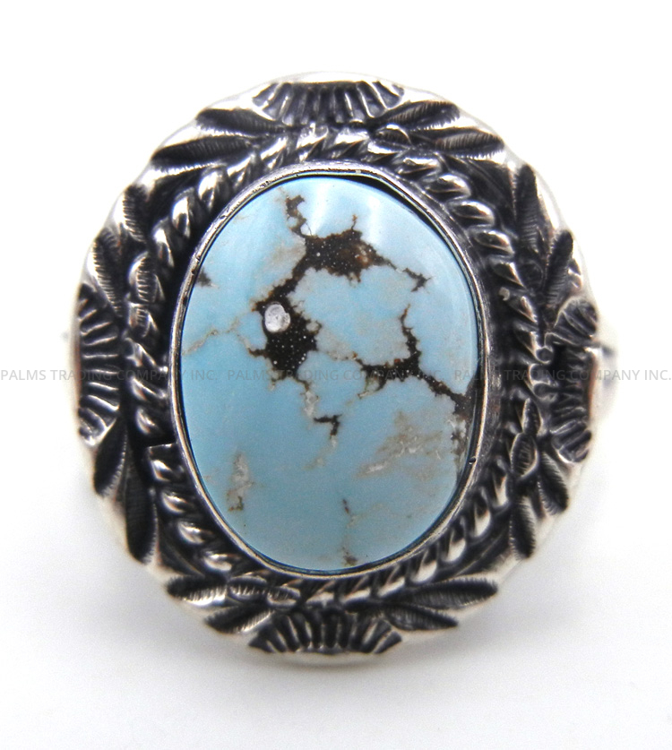 Navajo small Dry Creek turquoise and sterling silver ring