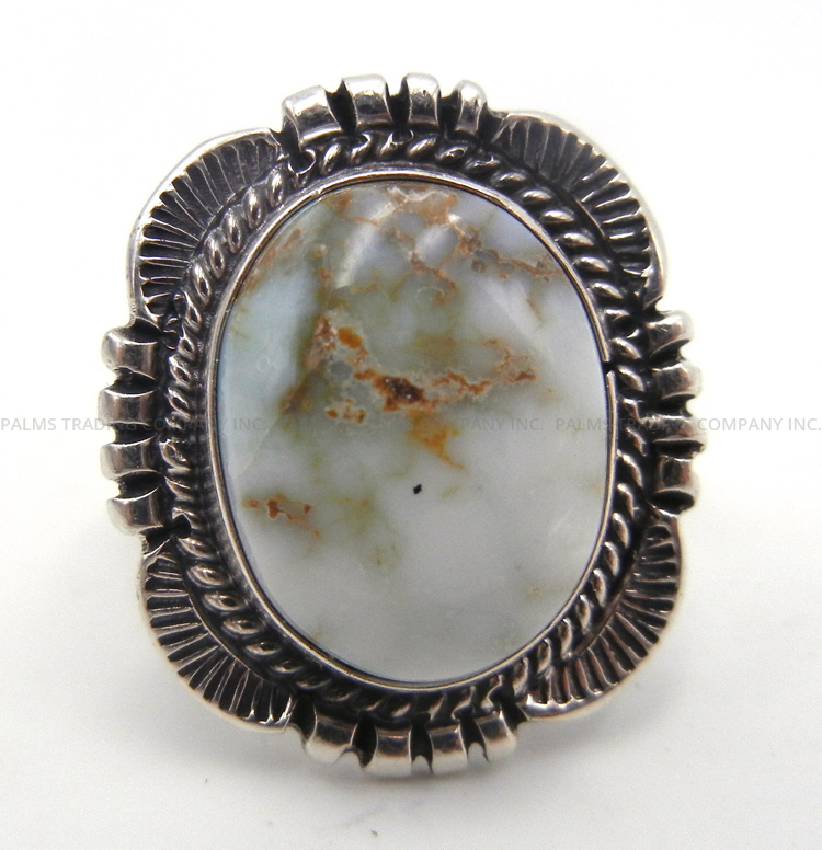 Navajo Dry Creek turquoise and sterling silver ring by Will Denetdale