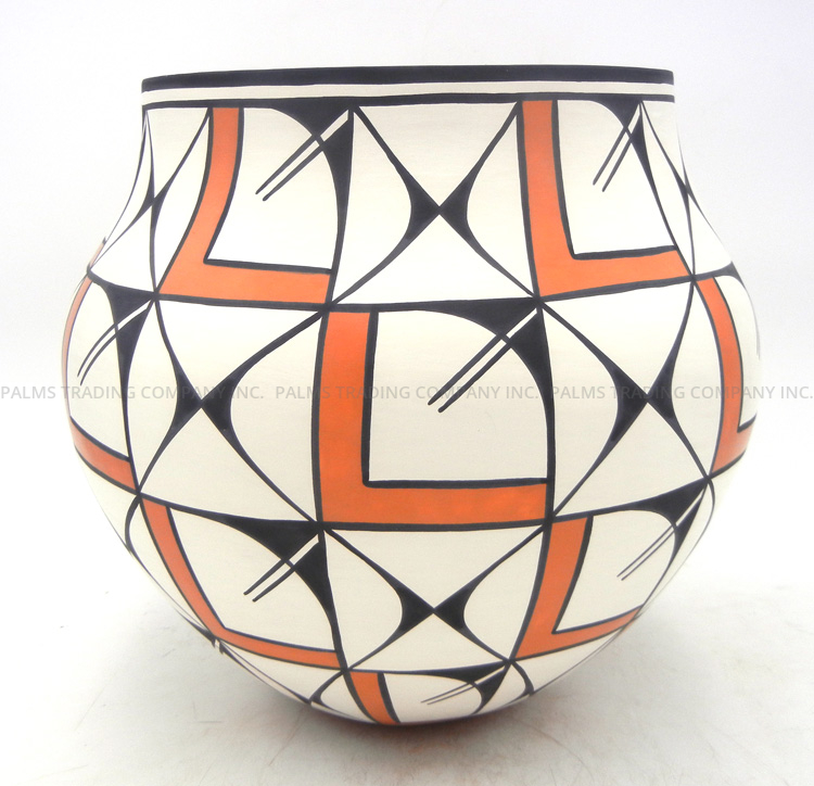 Acoma large handmade polychrome butterfly and weather pattern jar by David Antonio
