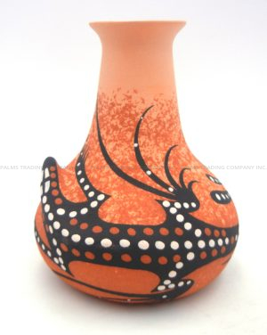 Zuni handmade and hand painted three dimensional lizard vase by Clarissa and Adam Cellicion