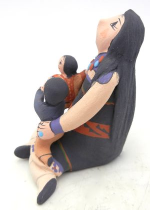 Jemez Mary Lucero Small Seated Storyteller Figurine with Two Children