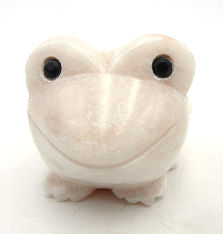Zuni carved stone alabaster frog fetish by Gilbert Lonjose