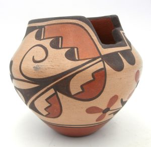 Zia Elizabeth Medina Handmade and Hand Painted Step Rim Jar