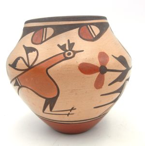 Zia Elizabeth Medina Handmade and Hand Painted Step Rim Jar