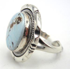 Navajo Rydell Billie Dry Creek Turquoise and Sterling Silver Ring