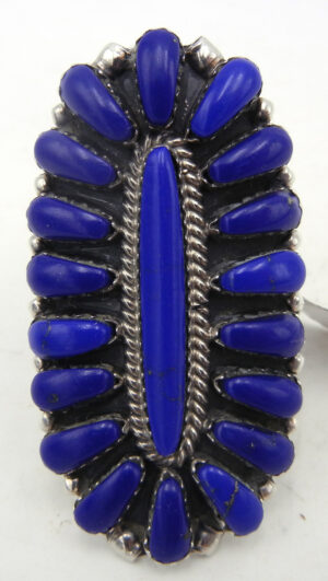 Navajo lapis and sterling silver cluster ring