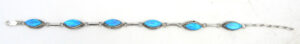 Zuni Blue Lab Opal and Sterling Silver Link Bracelet