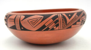 Hopi handmade and hand painted red polished bowl