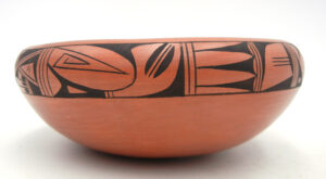 Hopi S. Kooyaquoptewa Handmade and Hand Painted Red Polished Bowl