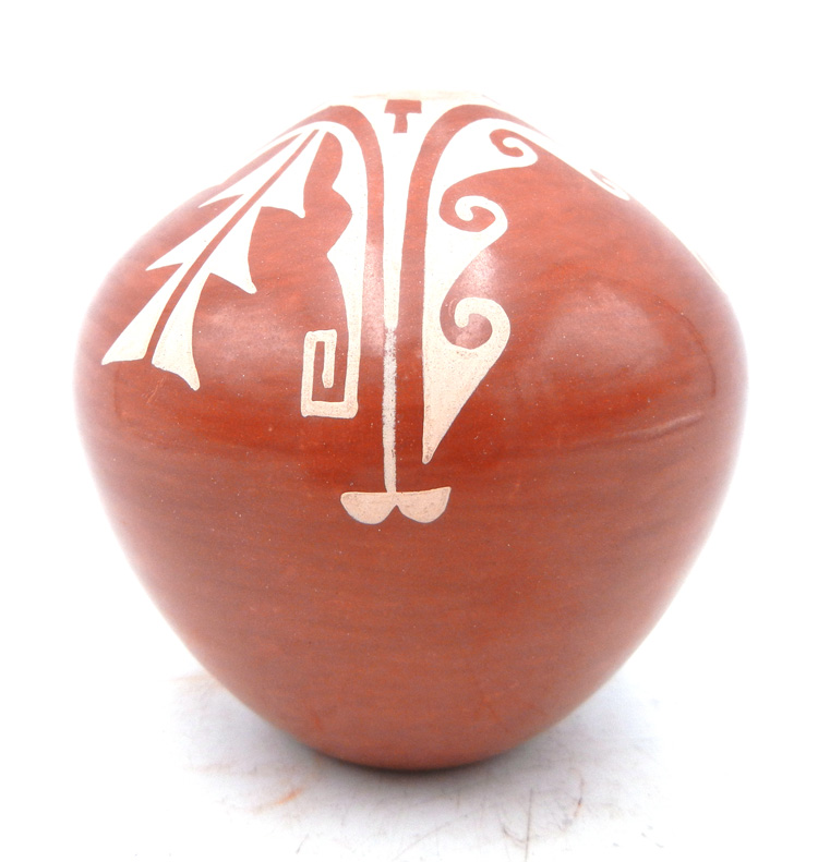 Jemez red painted and polished seed pot by Geraldine Sandia