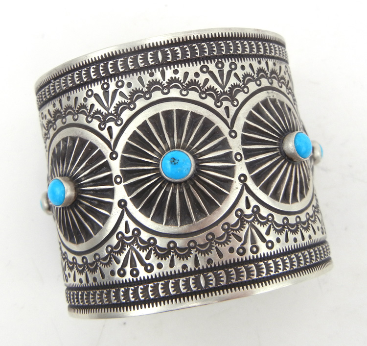 Sterling Silver Stamped Wide Cuff Bracelet