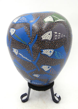 Mata Ortiz Efrain Lucero Andrew Handmade and Hand Painted Polychrome Fish Vase