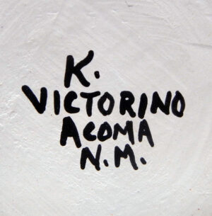 Acoma Kathy Victorino Handmade and Hand Painted Polychrome Lightning Pattern Jar