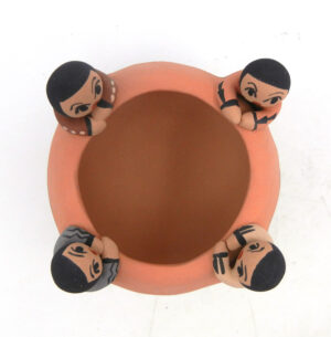 Jemez Chrislyn Fragua Handmade Friendship Bowl with Four Boys