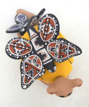 Jemez Sharela Waquie Handmade and Hand Painted Snail Figurine with Two Butterflies