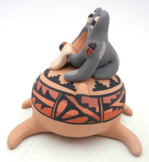 Jemez Chrislyn Fragua Turtle Figurine with Piggyback Frog