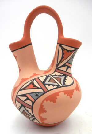 Jemez Chrislyn Fragua Handmade and Hand Painted Polychrome Wedding Vase