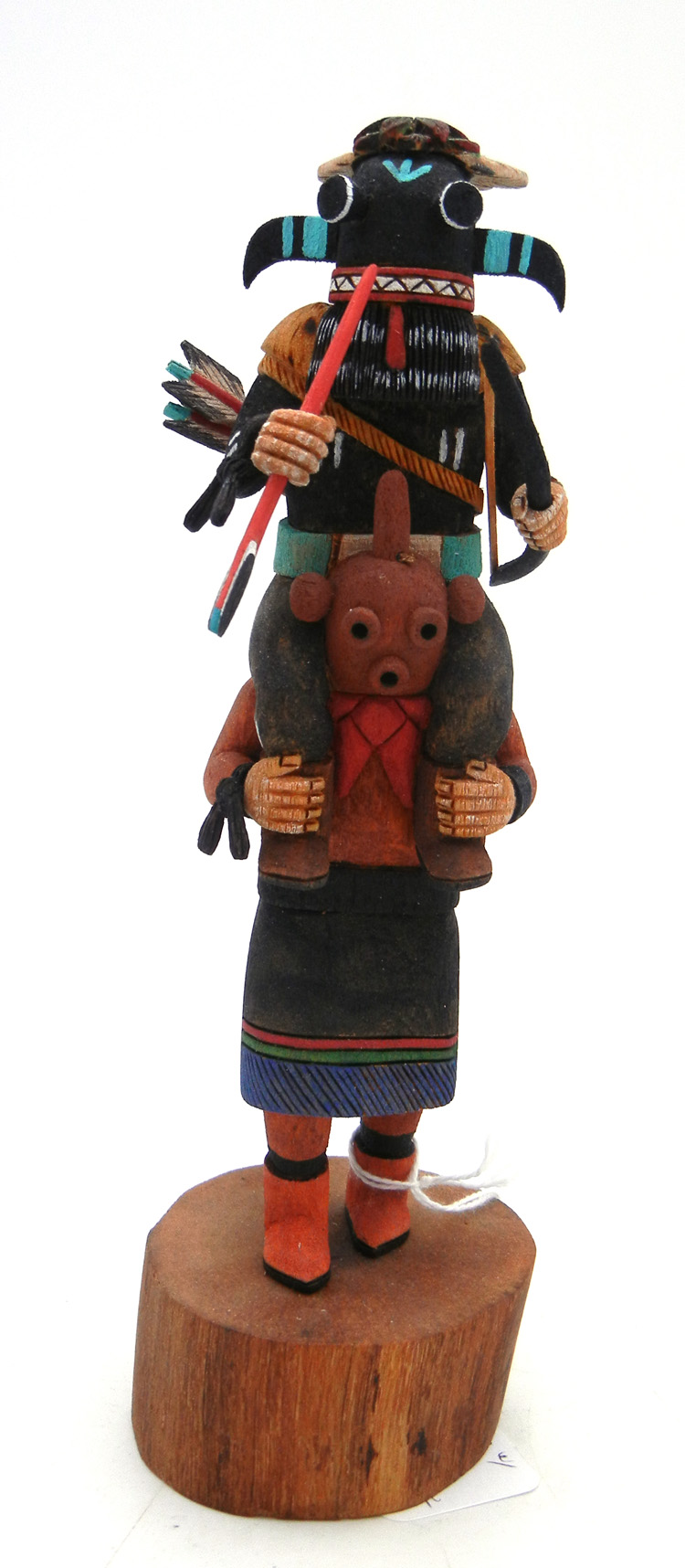 Hopi Koyemsi (Mudhead) and Tuhavi (Paralyzed) Kachina doll by Jocelyn Vote