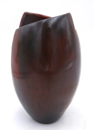 Navajo Alice Cling Handmade Pine Pitch Vase with Curved, Cut Out Rim